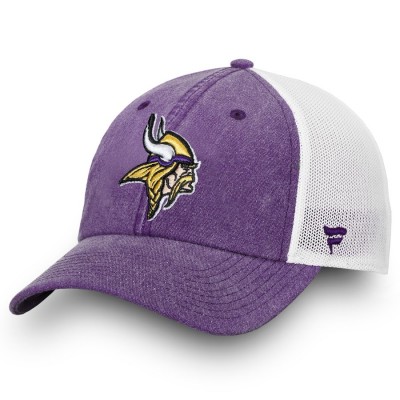 Men's Minnesota Vikings NFL Pro Line by Fanatics Branded Purple/White Timeless Fundamental Adjustable Trucker Hat 2855158